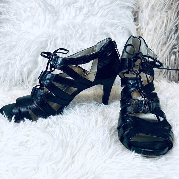 BoHo Black HIGH HEELED Dressy Gladiator Sa… - Picture 2 of 9